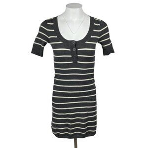 THEORY Ernesta New Steady Wool Dress Sz Small Gray White